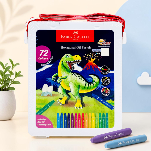 Hộp 72 Bút Sáp Dầu Lục Giác Kèm Chuốt Chì - Dinosaur - Faber-Castell 120172D