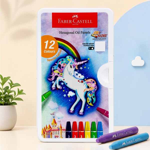 Hộp 12 Bút Sáp Dầu Lục Giác - Unicorn - Faber-Castell 120063ONU