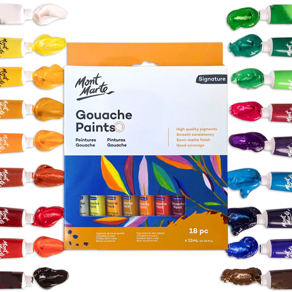 Bộ 18 Màu Vẽ Gouache Mont Marte 12 ML PMHS0029