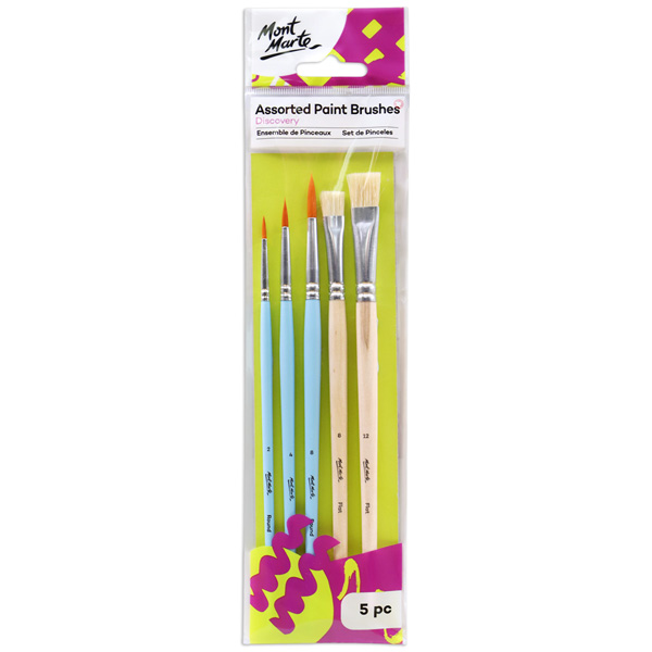 Bộ 5 Cọ Vẽ Màu Nước Màu Acrylic - Mont Marte BMHS0039