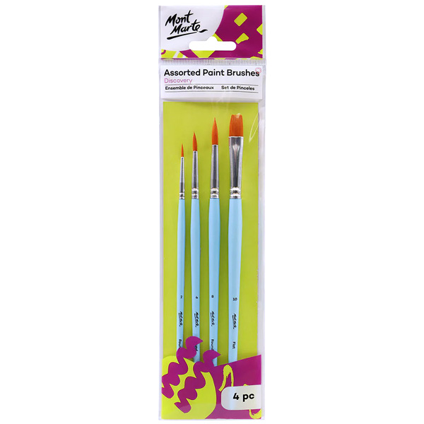 Bộ 4 Cọ Vẽ Màu Nước Màu Acrylic - Mont Marte BMHS0040