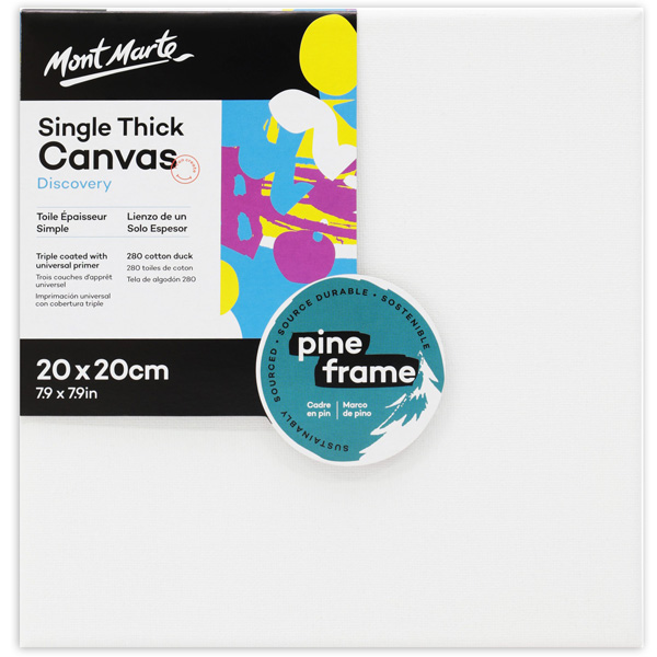 Khung Vải Canvas Vẽ Tranh Discovery Canvas Single Thick - 20 x 20 cm - Mont Marte CDDS2020