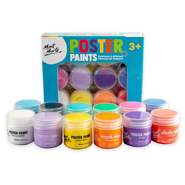 Bộ 12 Màu Vẽ Nước Poster 20 ml - Mont Marte MPST8002