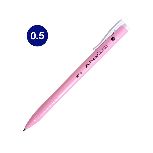 Bút Bi RX5 0.5 mm - Faber-Castell 545452 - Mực Xanh - Thân Màu Hồng