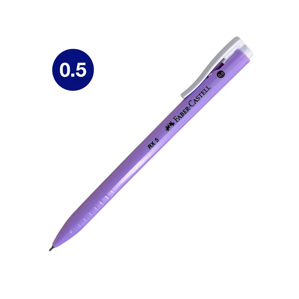Bút Bi RX5 0.5 mm - Faber-Castell 545452 - Mực Xanh - Thân Màu Tím