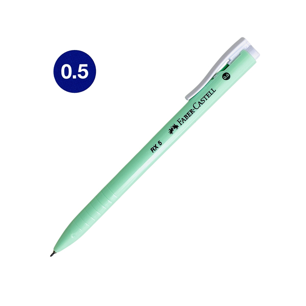 Bút Bi RX5 0.5 mm - Faber-Castell 545452 - Mực Xanh - Thân Màu Xanh
