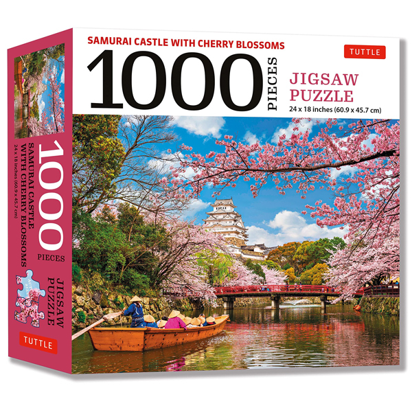 [Phiên chợ sách cũ] Samurai Castle & Cherry Blossoms - 1000 Piece Jigsaw Puzzle: Cherry Blossoms At Himeji Castle (Finished Size 24 in x 18 in)