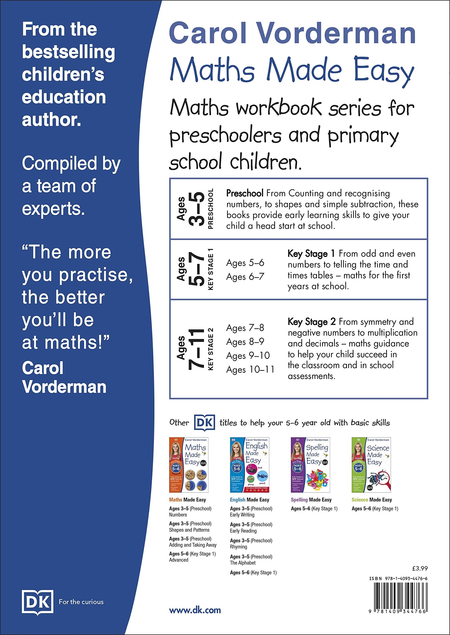 Maths Made Easy Ages 5-6 Key Stage 1 Beginner (Carol Vorderman's Maths ...