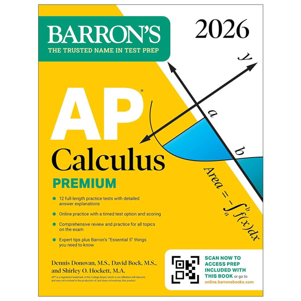 AP Calculus Premium, 2026 - Prep Book With 12 Practice Tests + Comprehensive Review + Online Practice