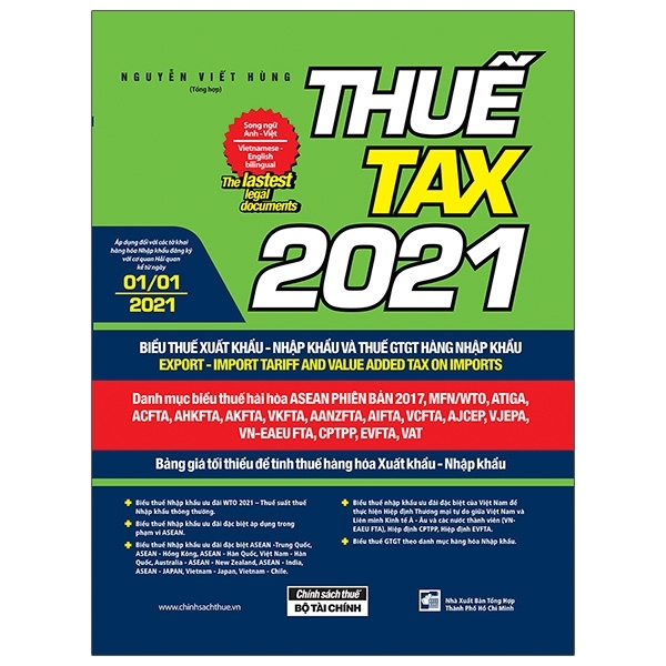 [Phiên chợ sách cũ] Thuế TAX 2021 - Biểu Thuế Xuất Khẩu - Nhập Khẩu Và Thuế GTGT Hàng Nhập Khẩu (Song Ngữ Anh - Việt)