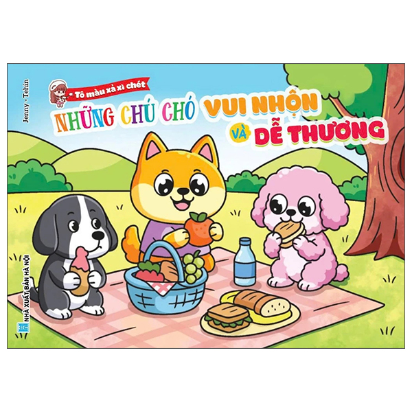 Sách Tô Màu Xả Xì Chét - Những Chú Chó Vui Nhộn Và Dễ Thương - Jenny