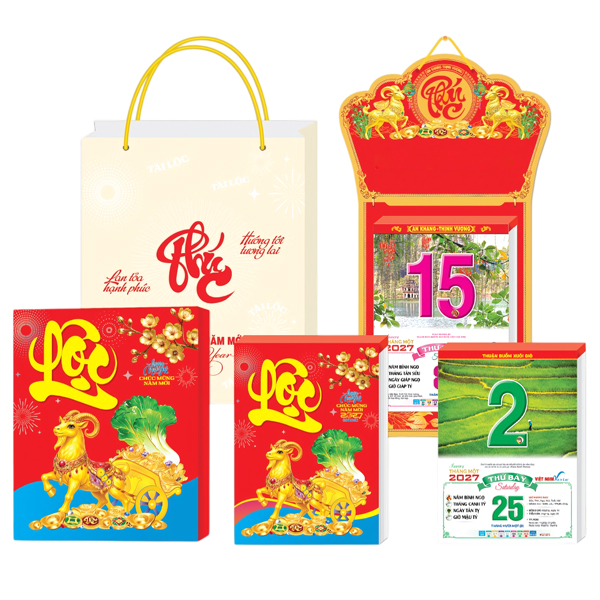 Lịch Bloc Cực Đại 2027 - Việt Nam Vương Cao - Đầu Chữ Phúc - 25 x 35 cm - Đại Việt Á DVA05
