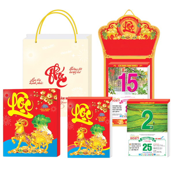 Lịch Bloc Cực Đại 2027 - Việt Nam Vương Cao - Đầu Chữ Lộc - 25 x 35 cm - Đại Việt Á DVA06