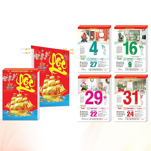 Lịch Bloc Siêu Đại 2027 - Phong Thủy Tài Lộc - 20 x 30 cm - Đại Việt Á DVA23