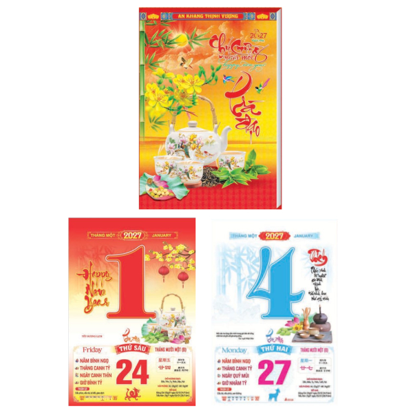 Lịch Bloc Siêu Đại - Bìa Áo Chữ Trà Đạo - 20 x 30 cm - Á Châu AC05B