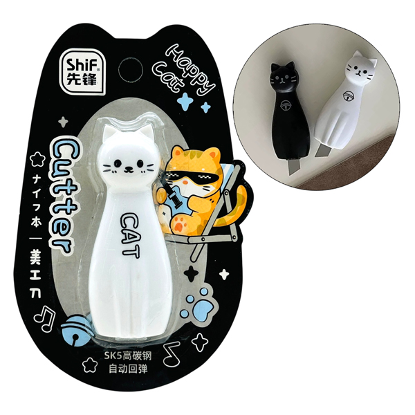 Dao Rọc Giấy Mini Hình Mèo - ShiF 8182 - Màu Trắng