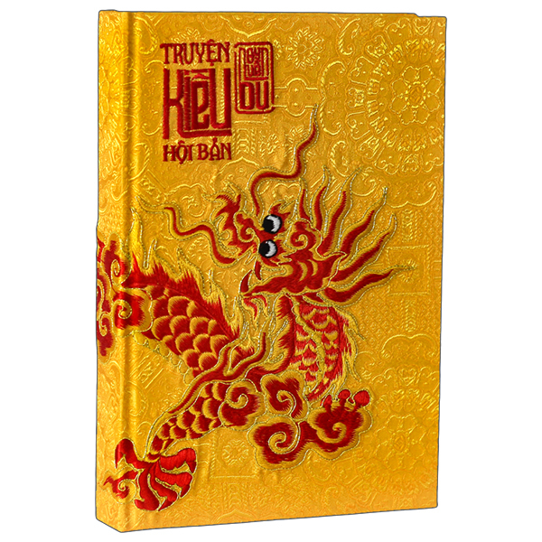  Truyện Kiều Hội Bản - Ấn Bản Họa Tiết Rồng Thêu Trên Vải Gấm