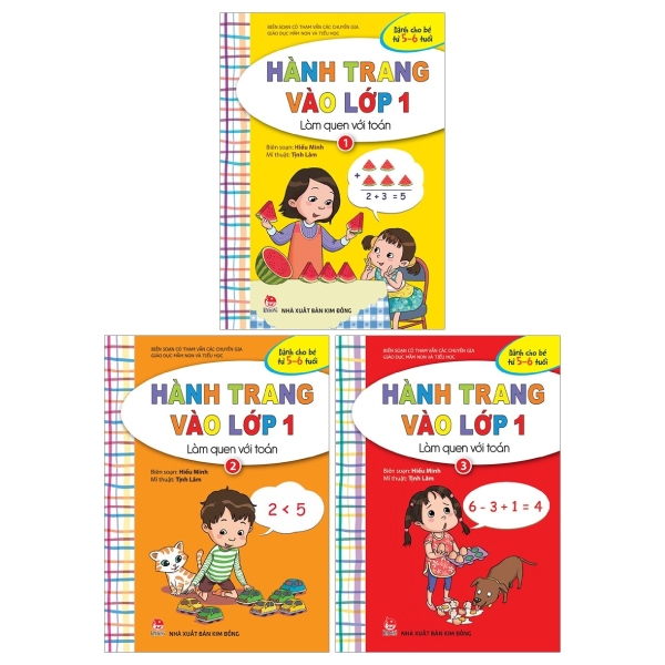 Combo Hành Trang Vào Lớp 1 - Làm Quen Với Toán: Tập 1 + Tập 2 + Tập 3 (Tái Bản 2019) (Bộ 3 Tập)