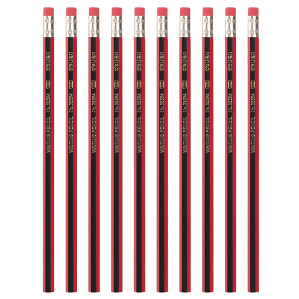 Combo 10 Bút Chì Lục Giác 2B Kèm Tẩy - Deli 33159