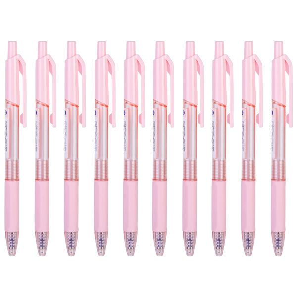 Combo 10 Bút Bi Bấm Xtream 0.7 mm - Deli EQ199-BL - Mực Xanh - Thân Màu Hồng