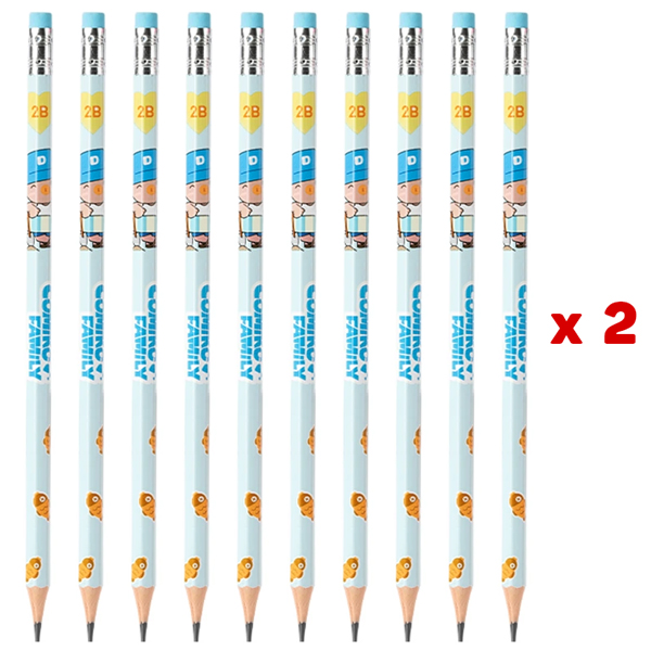 Combo 20 Bút Chì Lục Giác Comiko 2B - Deli EC068-2B - Màu Xanh Dương