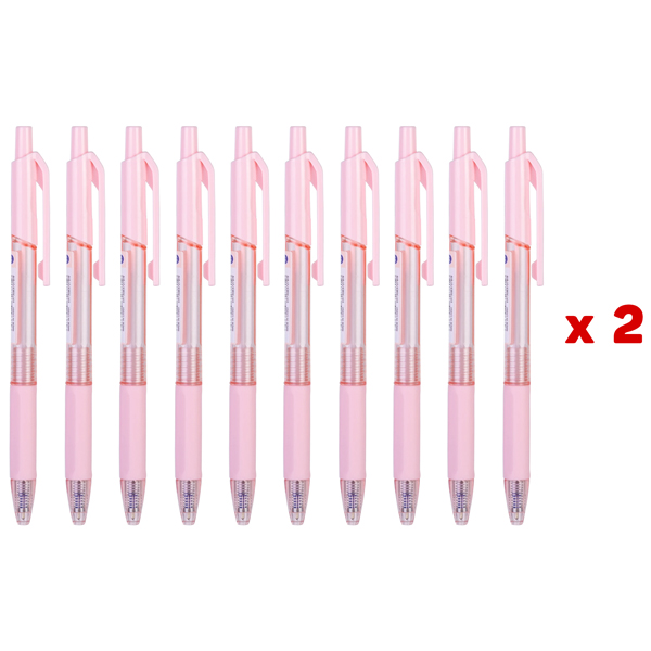 Combo 20 Bút Bi Bấm Xtream 0.7 mm - Deli EQ199-BL - Mực Xanh - Thân Màu Hồng