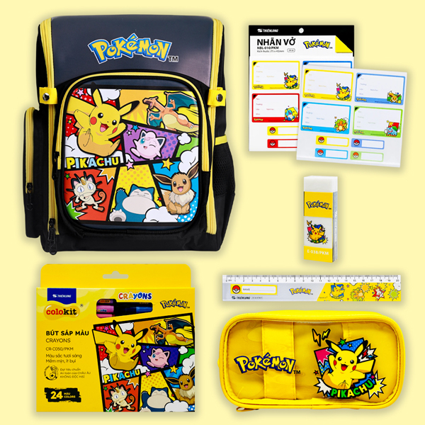 Combo Dụng Cụ Học Sinh Cấp 1 Pokémon