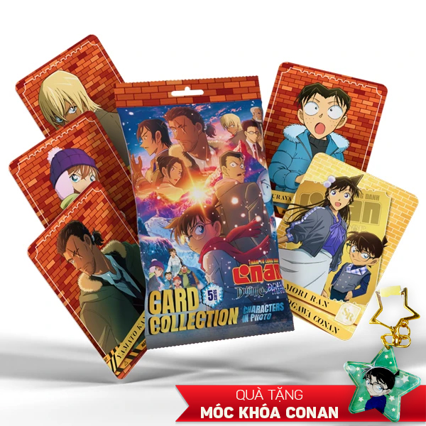 Combo 5 Thẻ Sưu Tập - Card Collection Thám Tử Lừng Danh Conan Movie 2025 - Dư Ảnh của Độc Nhãn (Tặng Móc Khóa Conan)