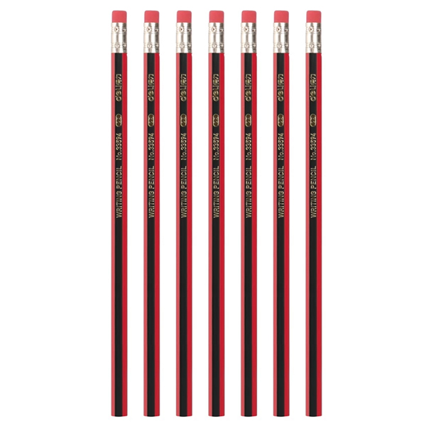 Combo 7 Bút Chì Lục Giác 2B Kèm Tẩy - Deli 33159