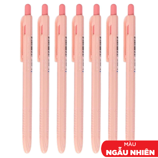 Combo 7 Bút Bi Dầu Đầu Mini 0.7 mm - Deli EQ107C-BK - Mực Đen (Màu Thân Bút Giao Ngẫu Nhiên)