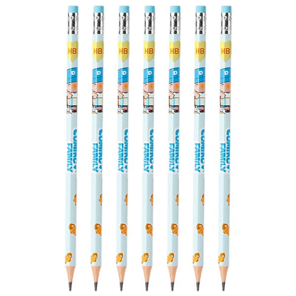 Combo 7 Bút Chì Lục Giác Comiko HB - Deli EC068-HB - Màu Xanh Dương