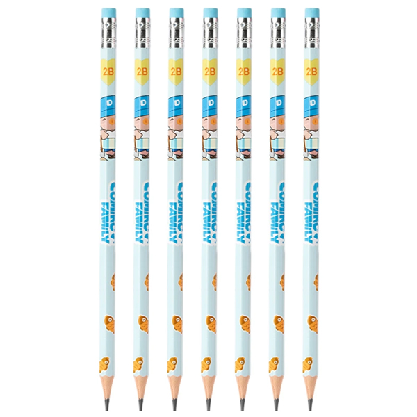 Combo 7 Bút Chì Lục Giác Comiko 2B - Deli EC068-2B - Màu Xanh Dương