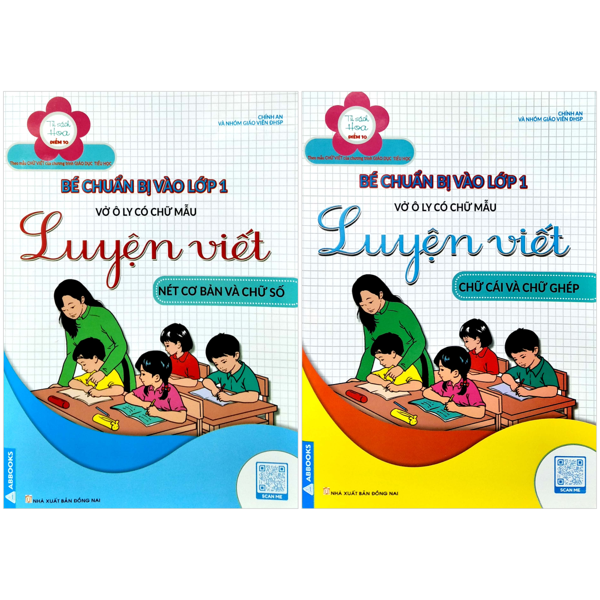Combo Sách Luyện Viết Nét Cơ Bản Và Chữ Số + Luyện Viết Chữ Cái Và Chữ Ghép (Bộ 2 Cuốn)