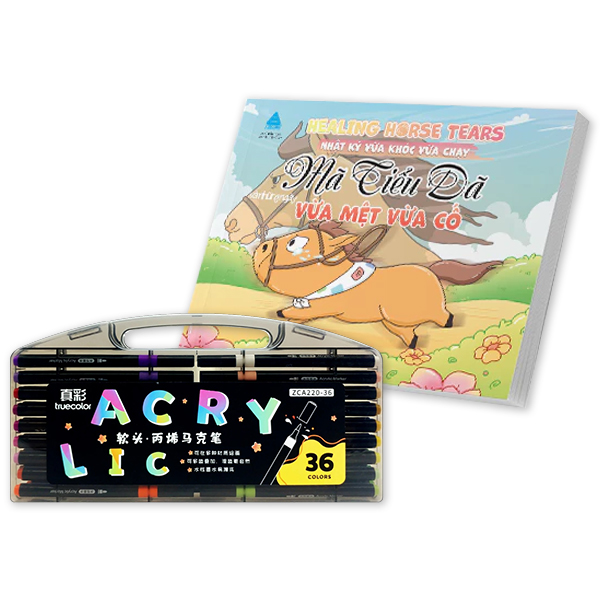 Combo Sách Nhật Kí Vừa Khóc Vừa Chạy Mã Tiểu Dã + Hộp 36 Bút Lông Màu Acrylic Marker