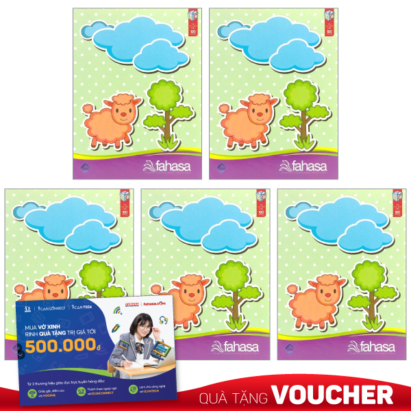 Combo 5 Tập Học Sinh 4 Ô Ly 100 Trang ĐL 80g/m2 - FAHASA (Mẫu Màu Giao Ngẫu Nhiên)