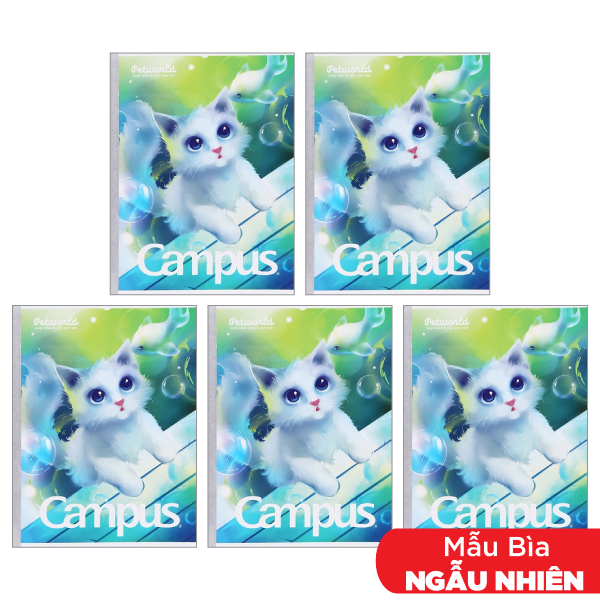 Combo 5 Tập Pet World - 4 Ô Ly 96 Trang ĐL 70g/m2 - Campus NB-APEW96 (Mẫu Màu Giao Ngẫu Nhiên)
