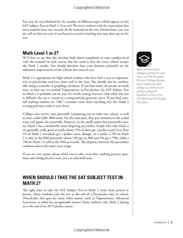Cracking the SAT Subject Test in Math 2, 2nd Edition - FAHASA.COM