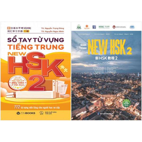 Combo Sách Giáo Trình New HSK 2 + Sổ Tay 772 Từ Vựng Cơ Bản Cho Người Học Sơ Cấp - Chuẩn HSK 3.0 (Bộ 2 Cuốn)