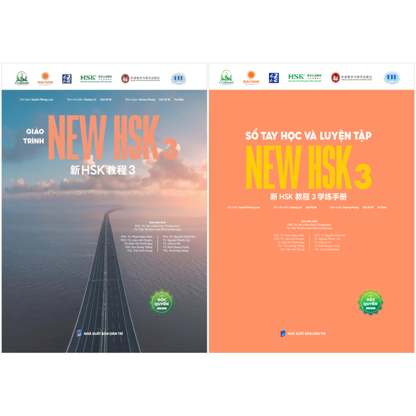 Combo Sách Giáo Trình New HSK 3 + Sổ Tay Học Và Luyện Tập New HSK 2 - Chìa Khóa Vàng Chinh Phục Kỳ Thi HSK 3.0 (Bộ 2 Cuốn)