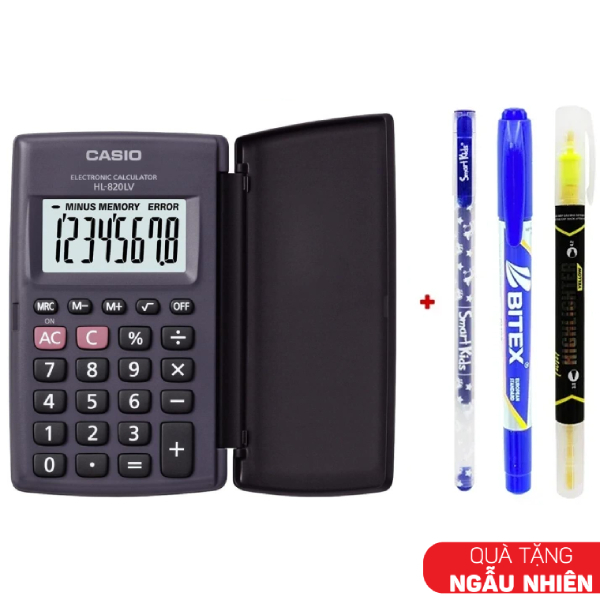 Máy Tính Văn Phòng Casio HL - 820LV - BK - W-DP - Kèm Quà Chất