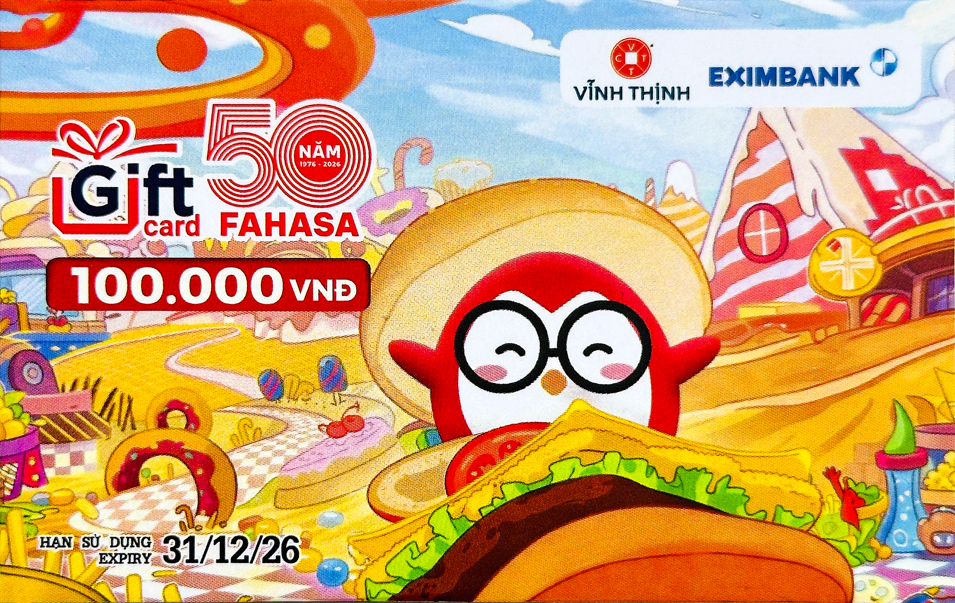 Phiếu Quà Tặng - Gift Card Mệnh Giá 100K - Funny Penguin Ver.3