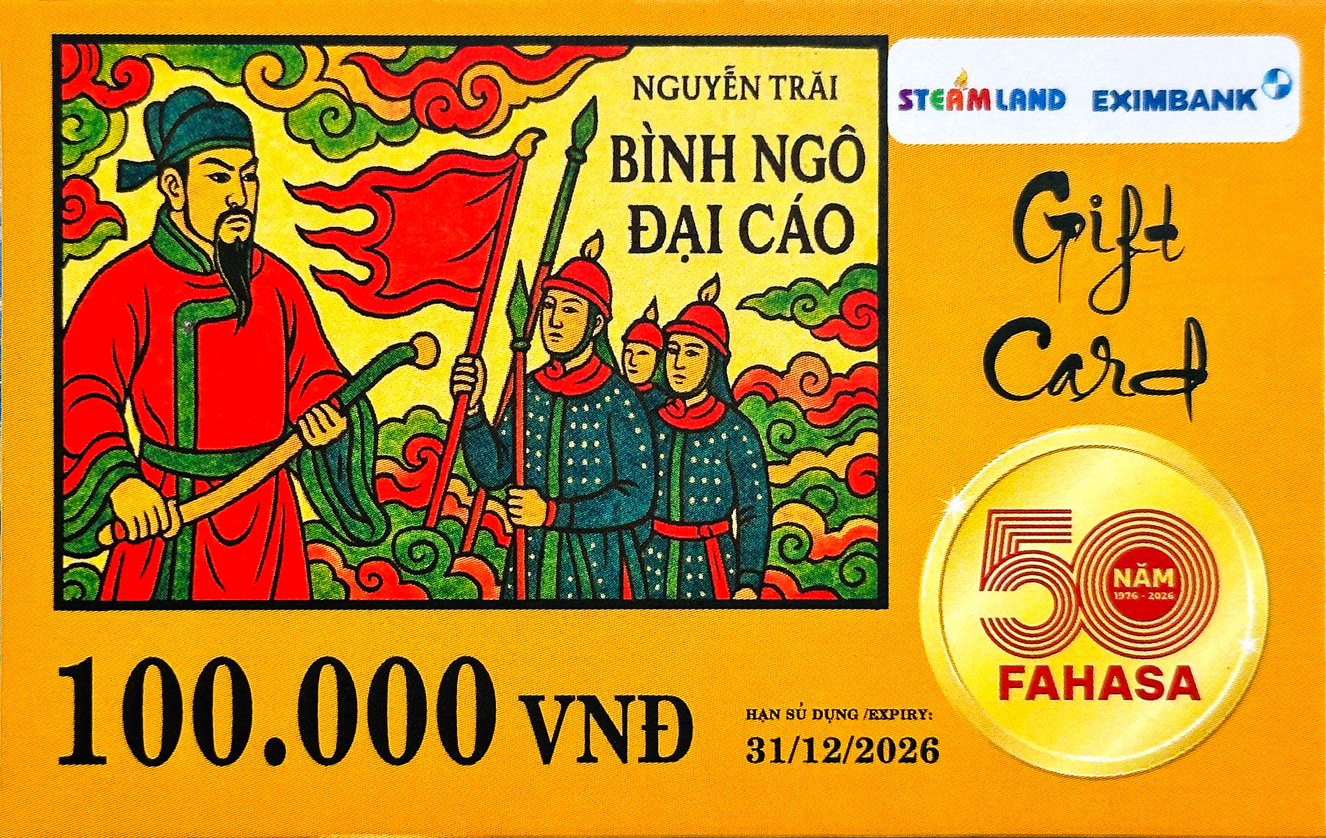 Phiếu Quà Tặng - Gift Card Mệnh Giá 100K - Bình Ngô Đại Cáo