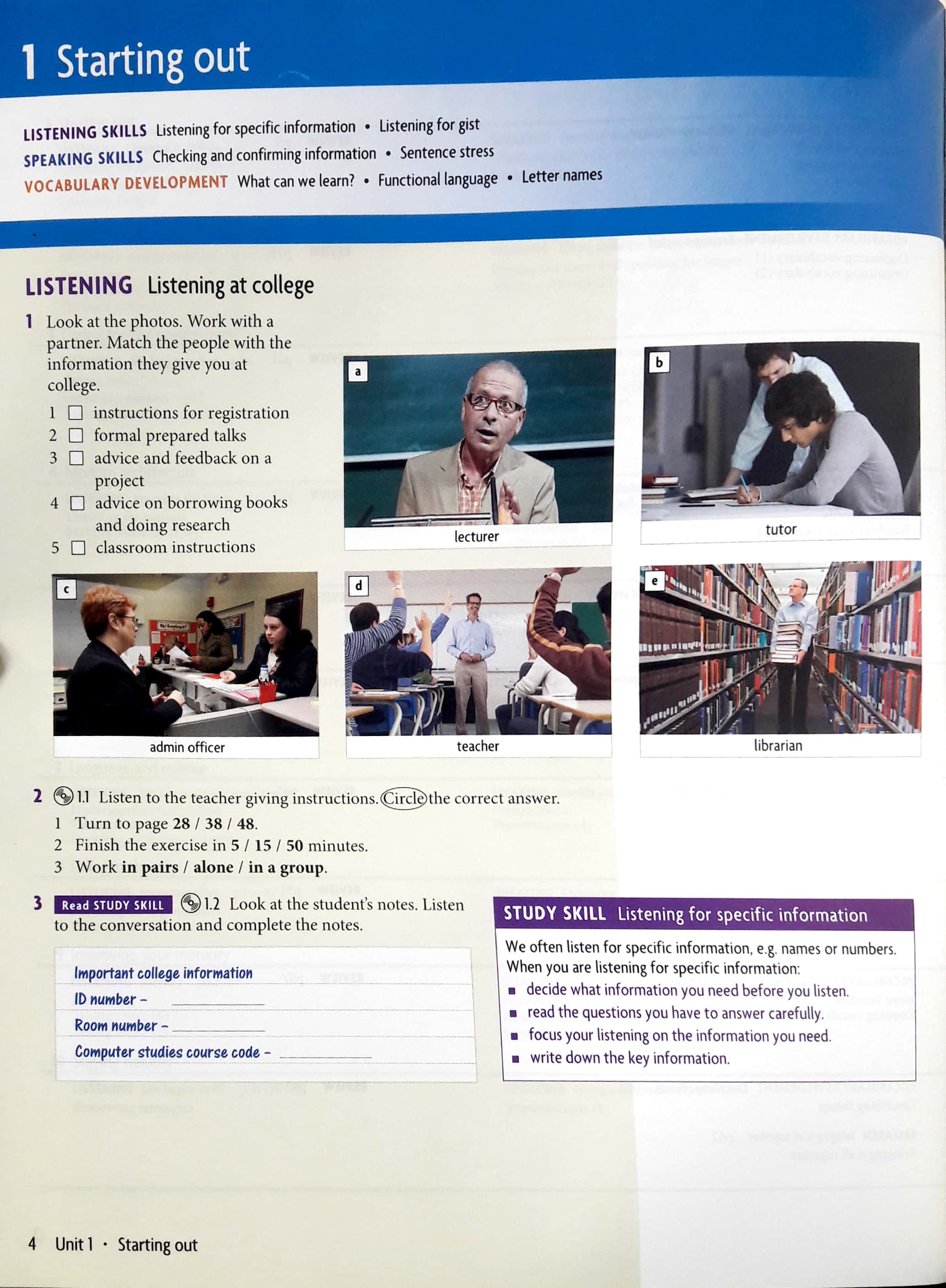 Headway Academic Skills Listening, Speaking, and Study Skills 1 Student ...