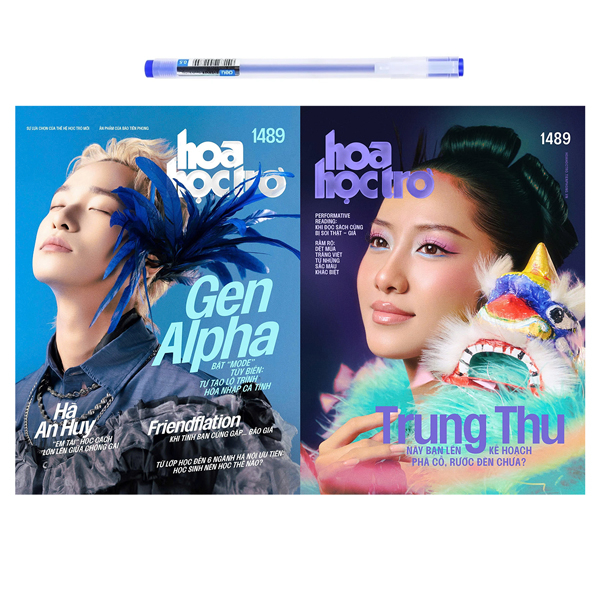 Combo Báo Hoa Học Trò - Số 1489 - Năm Học Này, Chúng Mình Cùng Buýt Đến Trường Thôi! + Bút Gel 0.5 mm - Deli EG67-BL-01 - Mực Xanh