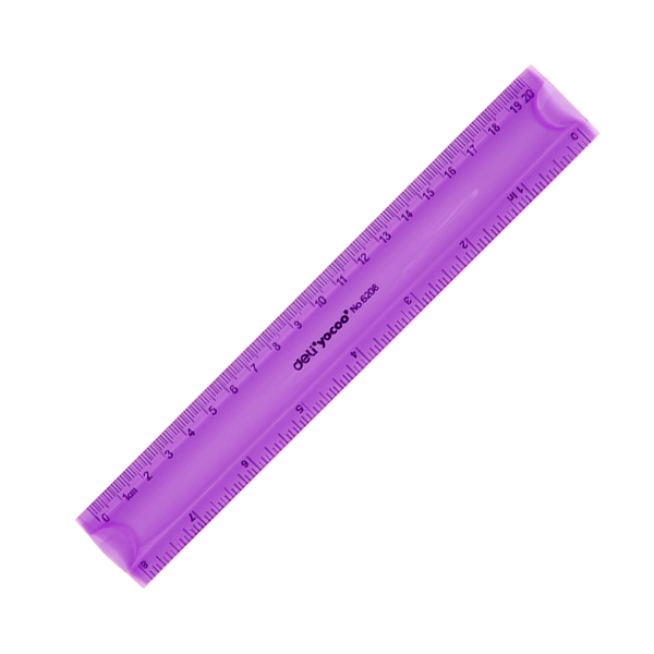 Thước Nhựa Dẻo 20cm - Deli 6208 - Màu Tím