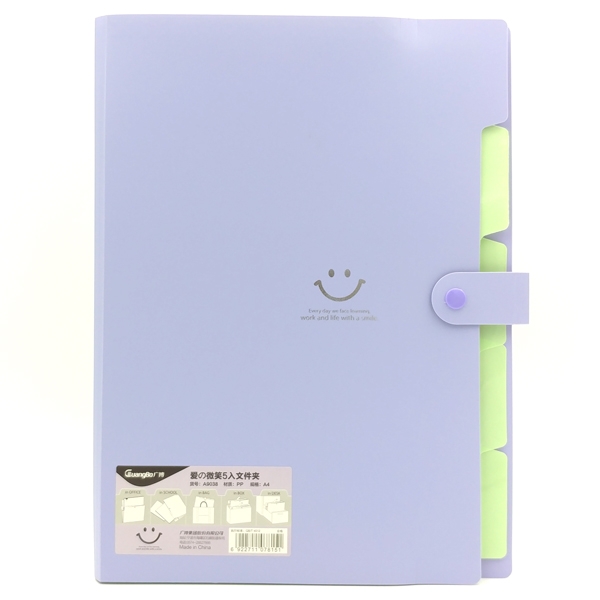 File Mặt Cười A4 Màu GUBA9038 - Màu Tím