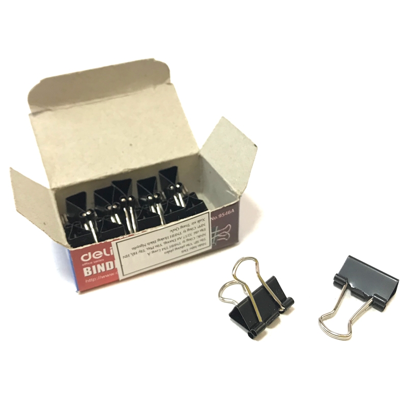 Kẹp Sắt 15mm Deli 9546 - Đen
