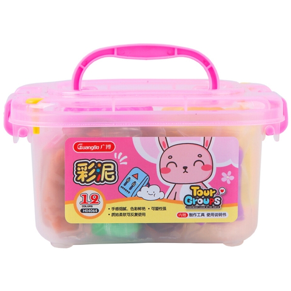 Bộ Sáp Nặn 12 Màu - GuangBo H04064 - Mẫu 1 - Hộp Màu Hồng
