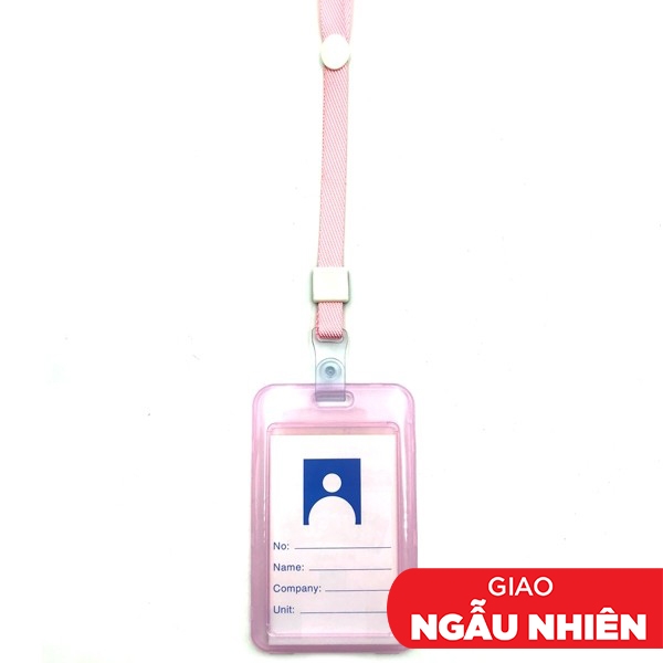 Bảng Tên Dọc Dây Nút Bảng Nhựa 2 Mặt - Kejea 502 - Màu Hồng (Màu Dây Giao Ngẫu Nhiên)