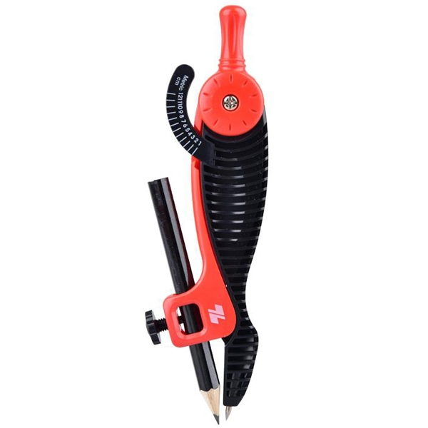 Bộ Compa Kèm Bút Chì Gỗ - Thiên Long C-017 - Màu Đỏ